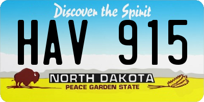 ND license plate HAV915