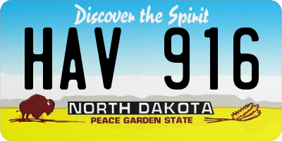 ND license plate HAV916