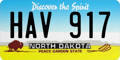 ND license plate HAV917