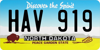 ND license plate HAV919