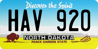 ND license plate HAV920