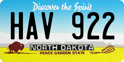 ND license plate HAV922