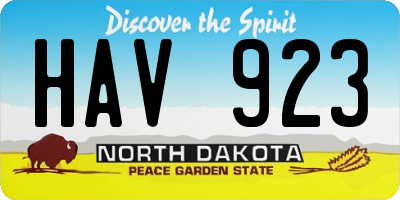 ND license plate HAV923