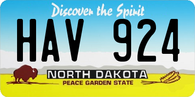 ND license plate HAV924