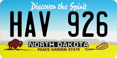 ND license plate HAV926