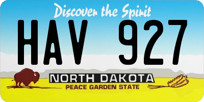 ND license plate HAV927