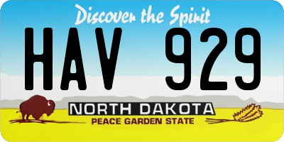 ND license plate HAV929