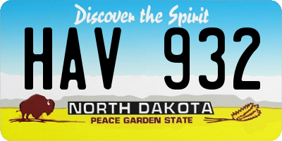 ND license plate HAV932