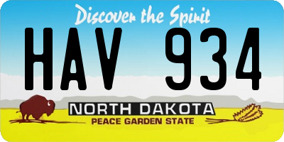 ND license plate HAV934