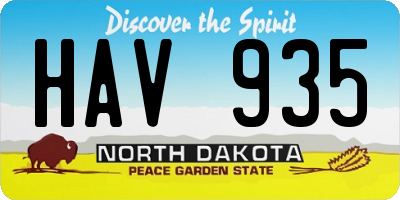 ND license plate HAV935