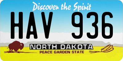 ND license plate HAV936