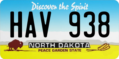 ND license plate HAV938