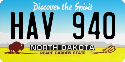 ND license plate HAV940