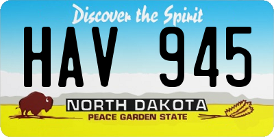 ND license plate HAV945