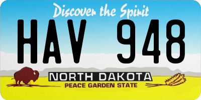 ND license plate HAV948