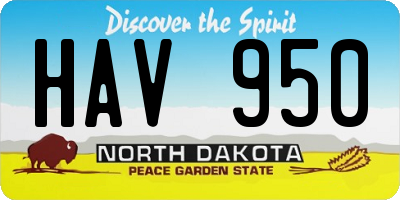 ND license plate HAV950