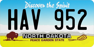 ND license plate HAV952