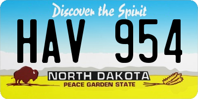 ND license plate HAV954