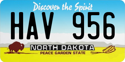 ND license plate HAV956