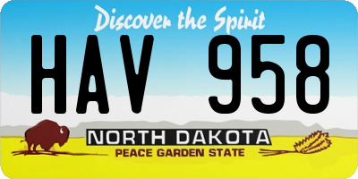 ND license plate HAV958