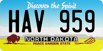 ND license plate HAV959