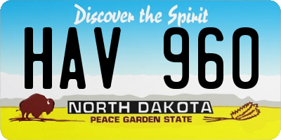 ND license plate HAV960