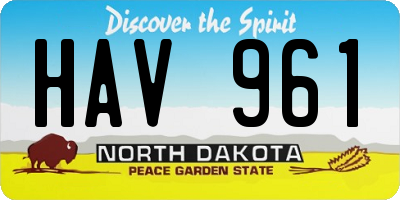 ND license plate HAV961