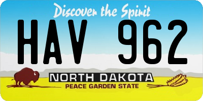 ND license plate HAV962