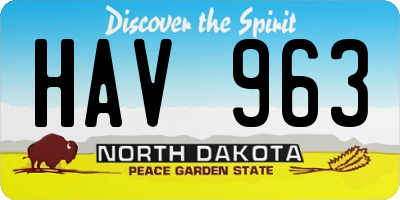 ND license plate HAV963