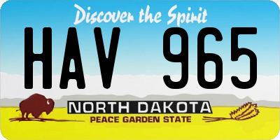 ND license plate HAV965