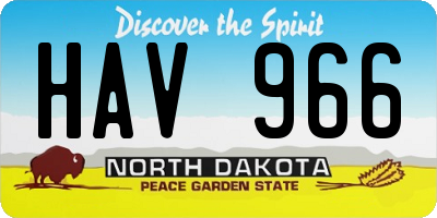 ND license plate HAV966