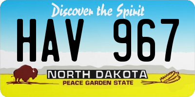 ND license plate HAV967