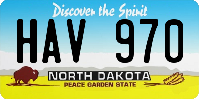 ND license plate HAV970