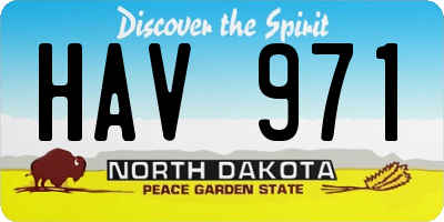 ND license plate HAV971