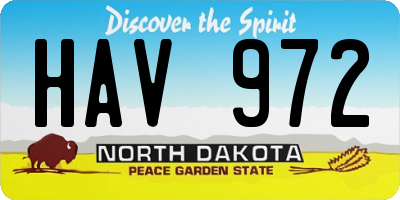 ND license plate HAV972