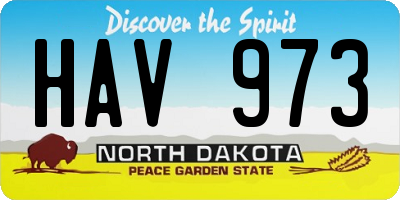 ND license plate HAV973