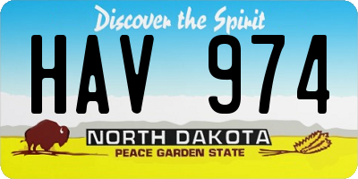 ND license plate HAV974