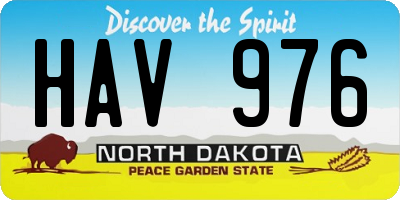 ND license plate HAV976