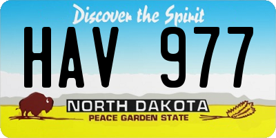 ND license plate HAV977