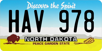 ND license plate HAV978