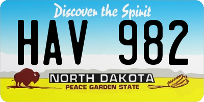 ND license plate HAV982