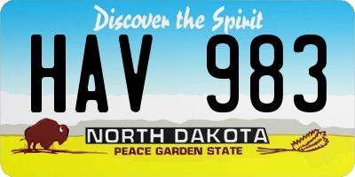 ND license plate HAV983