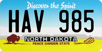 ND license plate HAV985