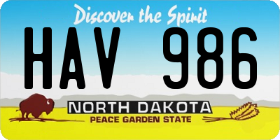 ND license plate HAV986