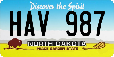 ND license plate HAV987