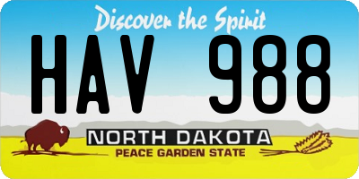 ND license plate HAV988