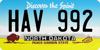 ND license plate HAV992