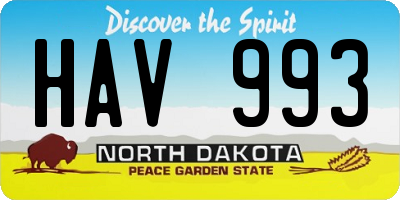 ND license plate HAV993