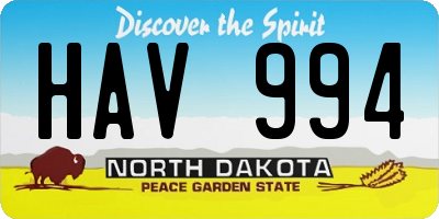 ND license plate HAV994