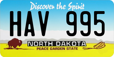 ND license plate HAV995